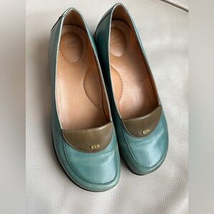 Dansko Teal Flats Comfortable Slip-On Shoes